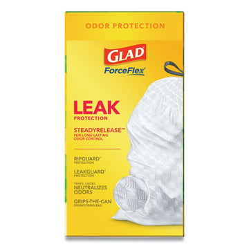 Glad® Odorshield Tall Kitchen Drawstring Bags, 13 Gal, 0.95 Mil, 24" X 27.38", White, 240-carton freeshipping - TVN Wholesale